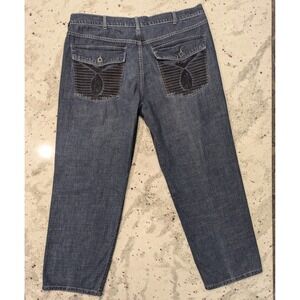 Y2K Baggy‎ Mens Jeans 40 x 32 Wide Leg Medium Wash Faded Skater Calvin Klein